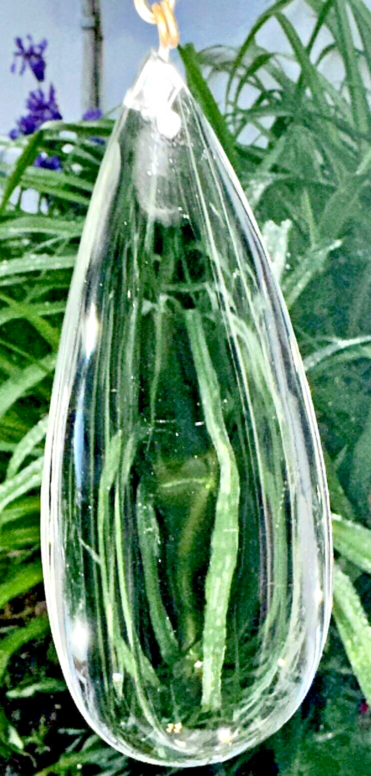 1 Vintage Clear 6" Half Pear Crystal Pendalogue Prism Hand Polished Stunning - AntiquesEtcetera1 Vintage Clear 6" Half Pear Crystal Pendalogue Prism Hand Polished StunningAntiqueAntiquesEtcetera