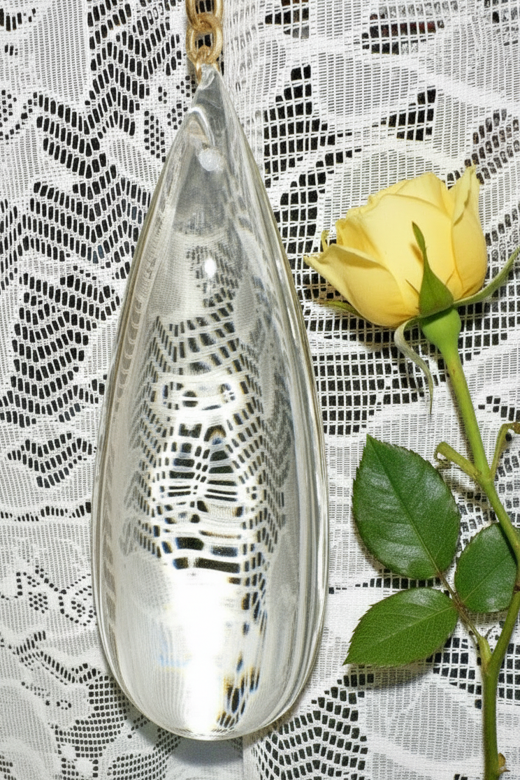 1 Vintage Clear 6" Half Pear Crystal Pendalogue Prism Hand Polished Stunning - AntiquesEtcetera1 Vintage Clear 6" Half Pear Crystal Pendalogue Prism Hand Polished StunningAntiqueAntiquesEtcetera