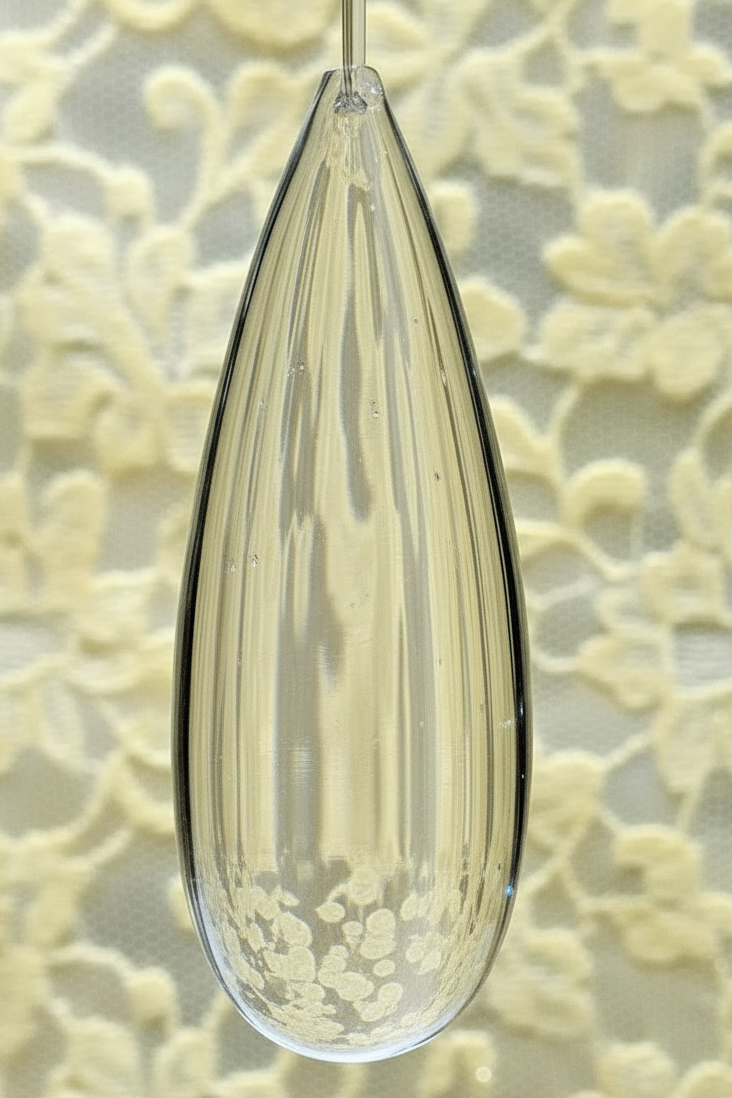 1 Vintage Clear 6" Half Pear Crystal Pendalogue Prism Hand Polished w/ Beads 8" - AntiquesEtcetera1 Vintage Clear 6" Half Pear Crystal Pendalogue Prism Hand Polished w/ Beads 8"AntiqueAntiquesEtcetera