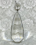 1 Vintage Clear 6" Half Pear Crystal Pendalogue Prism Hand Polished w/ Beads 8" - AntiquesEtcetera1 Vintage Clear 6" Half Pear Crystal Pendalogue Prism Hand Polished w/ Beads 8"AntiqueAntiquesEtcetera