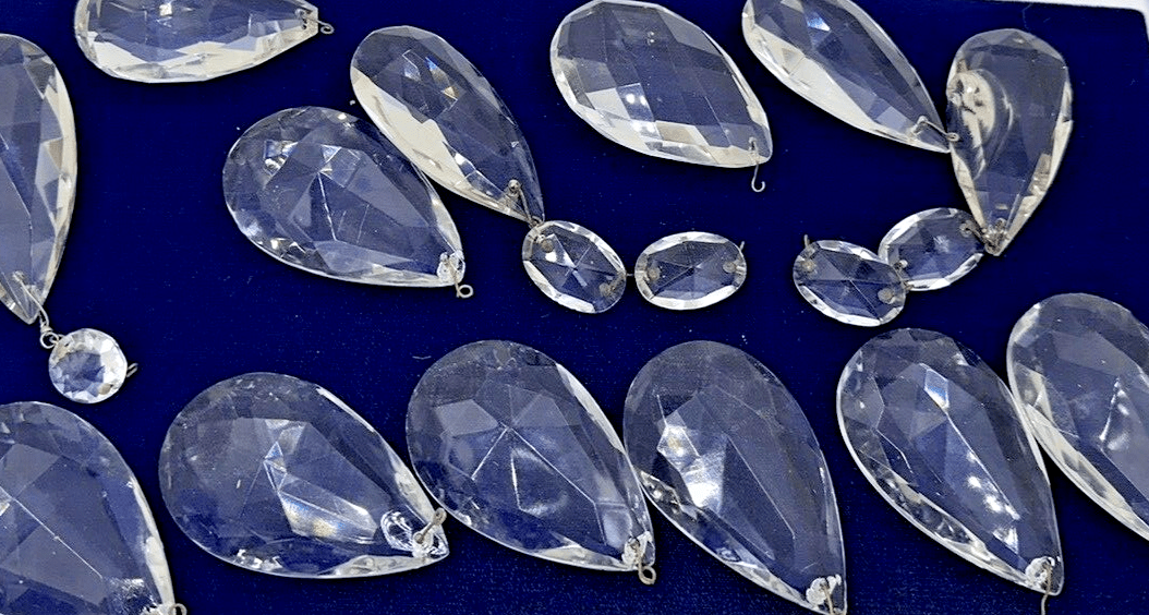 13 Vintage Crystal Almond Pendalogue Prisms Large - each about 3" Long - AntiquesEtcetera13 Vintage Crystal Almond Pendalogue Prisms Large - each about 3" LongUnbrandedAntiquesEtcetera