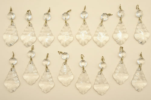 16 French Cut Crystal Pendalogue Prisms 2" with 3" Drop Lovely Vintage Condition - AntiquesEtcetera16 French Cut Crystal Pendalogue Prisms 2" with 3" Drop Lovely Vintage ConditionUnbrandedAntiquesEtcetera