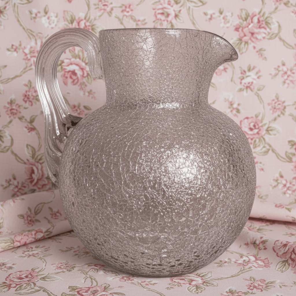 1800s Overshot Glass Syrup Pitcher or Creamer with Reeded Handle - Bulbous Form - AntiquesEtcetera1800s Overshot Glass Syrup Pitcher or Creamer with Reeded Handle - Bulbous FormAntique Creamer or Syrup PitcherAntiquesEtceteraAntiquesEtcetera
