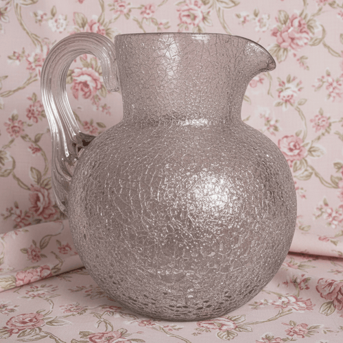 1800s Overshot Glass Syrup Pitcher or Creamer with Reeded Handle - Bulbous Form - AntiquesEtcetera1800s Overshot Glass Syrup Pitcher or Creamer with Reeded Handle - Bulbous FormAntique Creamer or Syrup PitcherAntiquesEtceteraAntiquesEtcetera