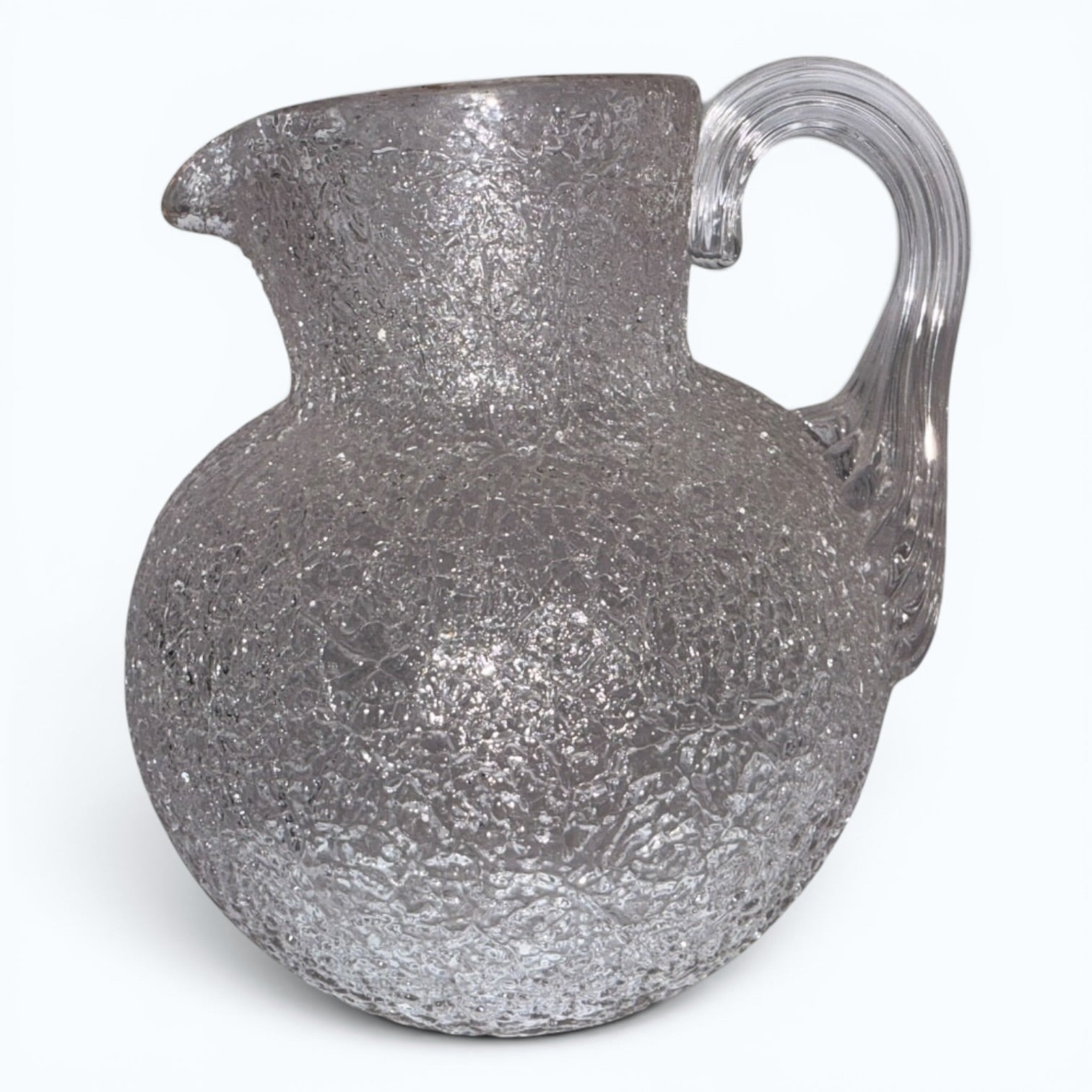 1800s Overshot Glass Syrup Pitcher or Creamer with Reeded Handle - Bulbous Form - AntiquesEtcetera1800s Overshot Glass Syrup Pitcher or Creamer with Reeded Handle - Bulbous FormAntique Creamer or Syrup PitcherAntiquesEtceteraAntiquesEtcetera