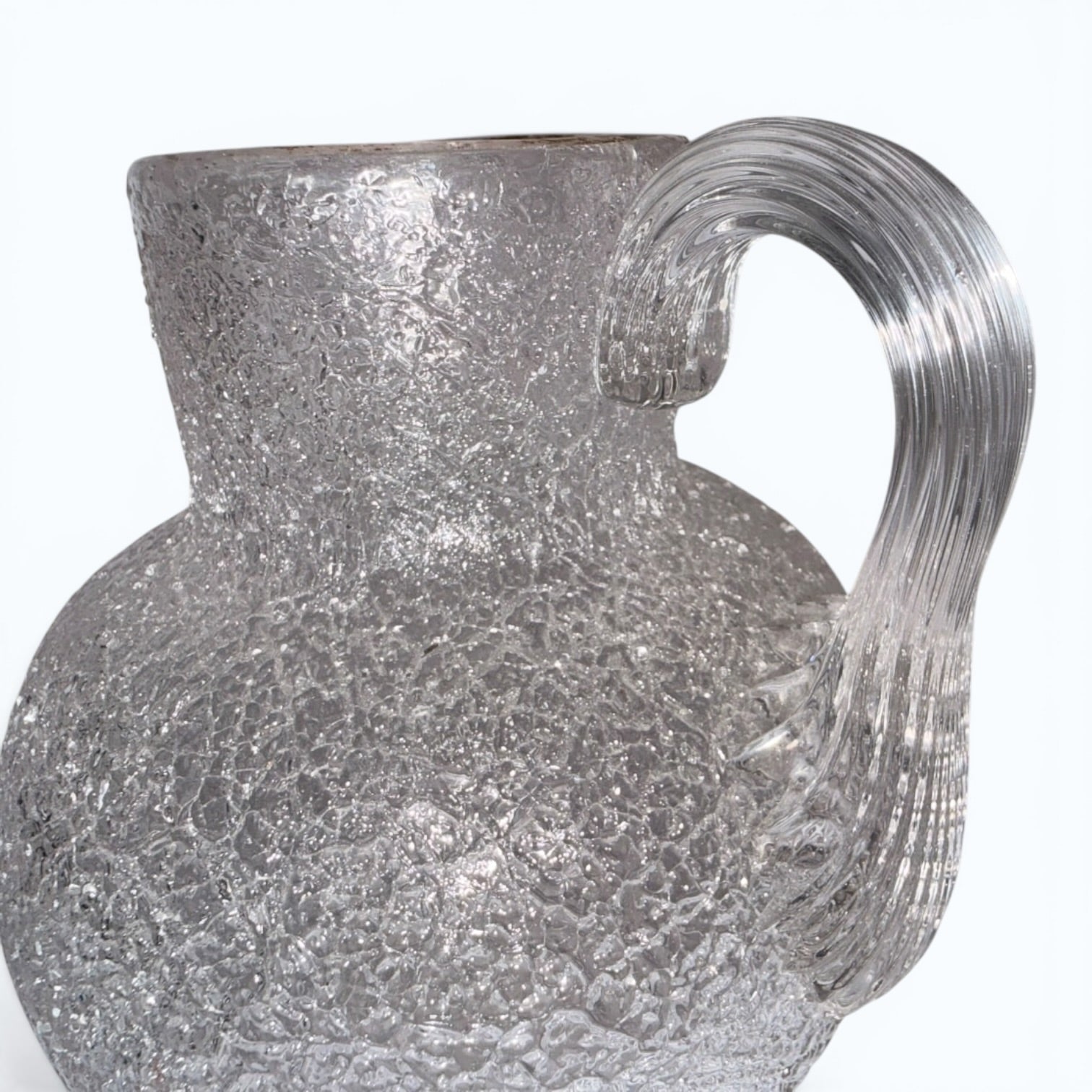 1800s Overshot Glass Syrup Pitcher or Creamer with Reeded Handle - Bulbous Form - AntiquesEtcetera1800s Overshot Glass Syrup Pitcher or Creamer with Reeded Handle - Bulbous FormAntique Creamer or Syrup PitcherAntiquesEtceteraAntiquesEtcetera