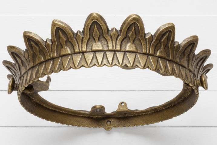 1877 Bradley & Hubbard Iron Horse Hanging Lamp Crown Ring Patented, SignedAntiquesEtcetera