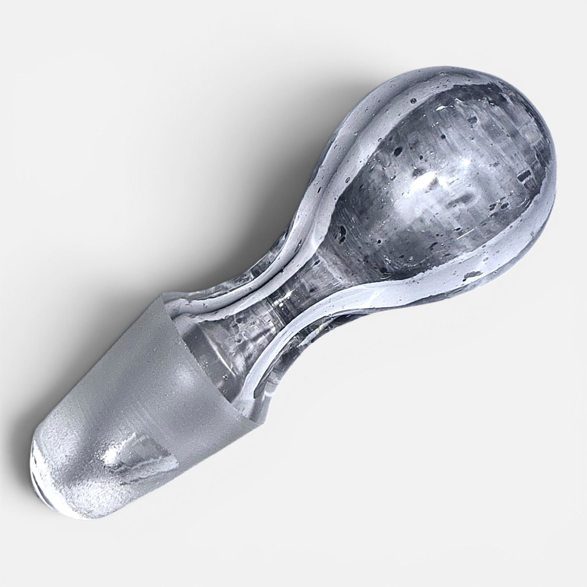 1880s Overshot Glass Cruet. Diagonal Swirled Body, Reeded Handle, Hollow StopperAntiquesEtcetera