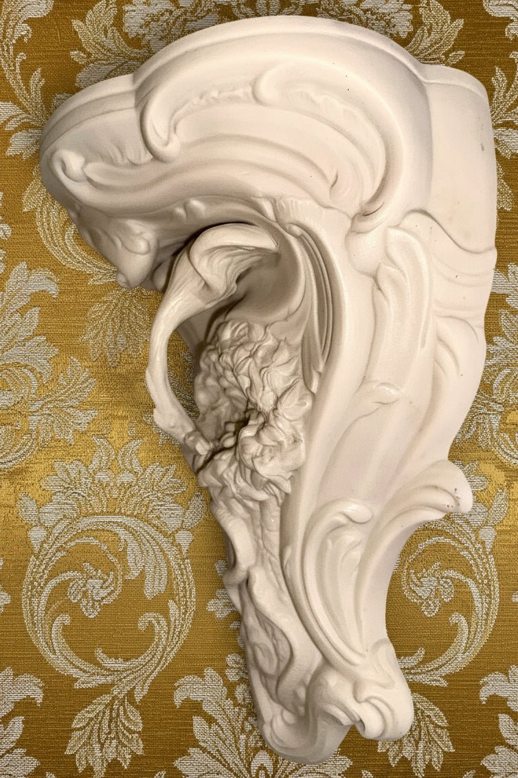 19th C. Parian Ware Wall Shelf Art Nouveau Mother's Love Swan vs SerpentsAntiquesEtcetera