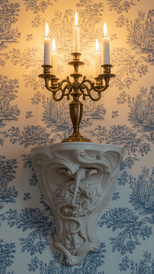 19th C. Parian Ware Wall Shelf Art Nouveau Mother's Love Swan vs SerpentsAntiquesEtcetera