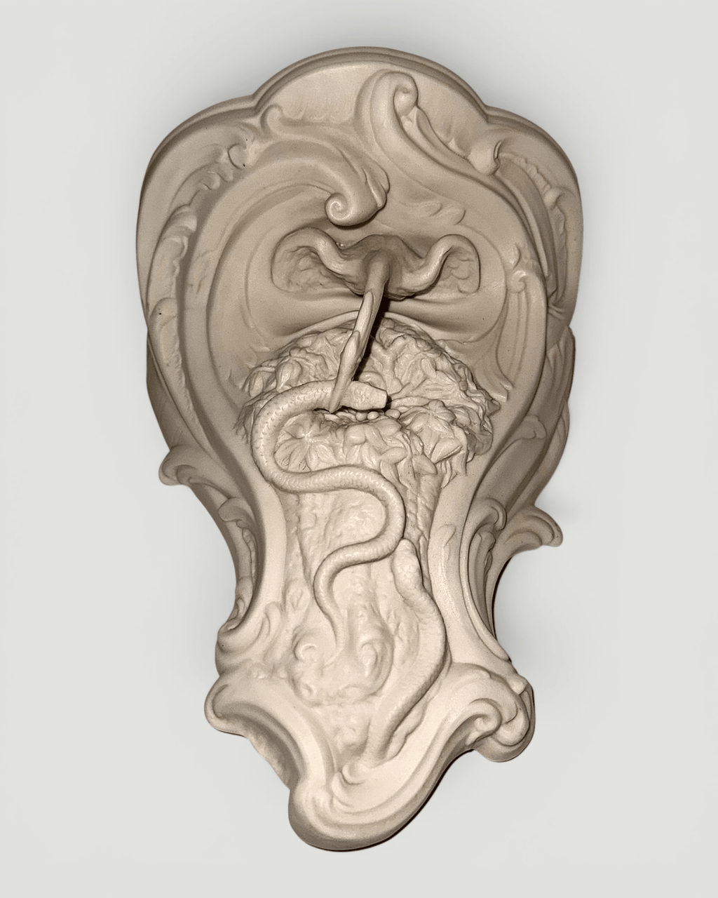 19th C. Parian Ware Wall Shelf Art Nouveau Mother's Love Swan vs SerpentsAntiquesEtcetera