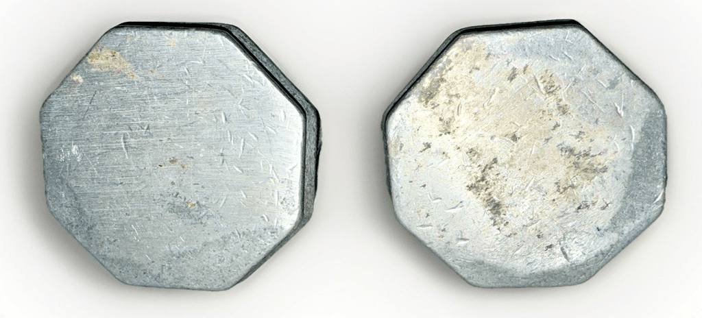 2 Antique Pewter 4 oz. Tankards Octagonal Body with Art Deco Styling / Handles - AntiquesEtcetera2 Antique Pewter 4 oz. Tankards Octagonal Body with Art Deco Styling / HandlesUnbrandedAntiquesEtcetera