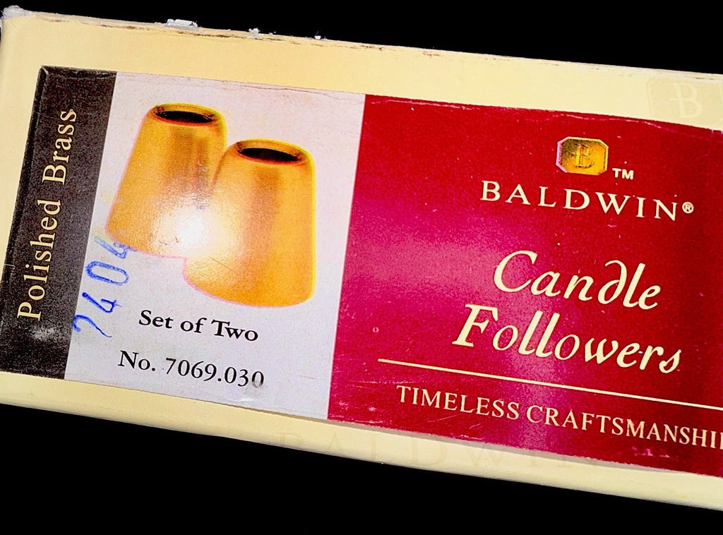 2 Baldwin Brass Candle Followers 7069 .030 New in Box 0530 - AntiquesEtcetera2 Baldwin Brass Candle Followers 7069 .030 New in Box 0530BALDWINAntiquesEtcetera