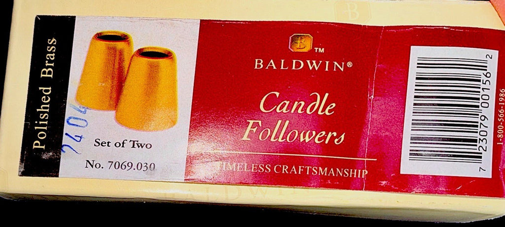 2 Baldwin Brass Candle Followers 7069 .030 New in Box 0530 - AntiquesEtcetera2 Baldwin Brass Candle Followers 7069 .030 New in Box 0530BALDWINAntiquesEtcetera