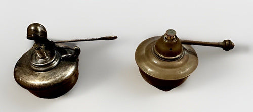 2 Charif Jewelers Alcohol Lamps Silver Plated Brass / Copper Antique Lot - AntiquesEtcetera2 Charif Jewelers Alcohol Lamps Silver Plated Brass / Copper Antique LotUnbrandedAntiquesEtcetera