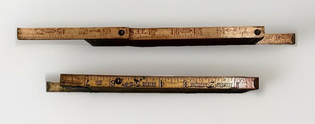 2 Interlox Wooden Carpenters Rulers 72" & 48" Folding Collapsing - AntiquesEtcetera2 Interlox Wooden Carpenters Rulers 72" & 48" Folding CollapsingInerloxAntiquesEtcetera