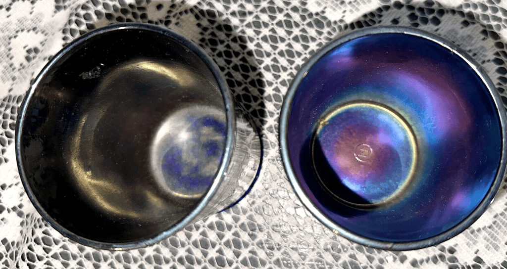 2 Northwood Iridescent Purple Carnival Glass Tumblers Cherry Motif 3 7/8" High - AntiquesEtcetera2 Northwood Iridescent Purple Carnival Glass Tumblers Cherry Motif 3 7/8" HighNorthwoodAntiquesEtcetera