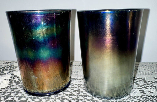 2 Northwood Iridescent Purple Carnival Glass Tumblers Cherry Motif 3 7/8" High - AntiquesEtcetera2 Northwood Iridescent Purple Carnival Glass Tumblers Cherry Motif 3 7/8" HighNorthwoodAntiquesEtcetera