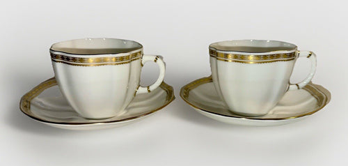 2 Royal Crown Derby Carlton Gold Cups and Saucers Beautiful Set & Pattern - AntiquesEtcetera2 Royal Crown Derby Carlton Gold Cups and Saucers Beautiful Set & PatternRoyal Crown DerbyAntiquesEtcetera