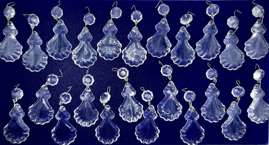23 Crystals Pendalogue Prisms 2 3/4" Drop French Cut Beautiful Vintage Condition - AntiquesEtcetera23 Crystals Pendalogue Prisms 2 3/4" Drop French Cut Beautiful Vintage ConditionUnbrandedAntiquesEtcetera