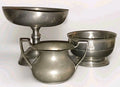 3 Antique Pewter Serving Pieces Each Hallmarked, 1 TUDRIC w/ hand - hammered motif - AntiquesEtcetera3 Antique Pewter Serving Pieces Each Hallmarked, 1 TUDRIC w/ hand - hammered motifEach with HallmarksAntiquesEtcetera