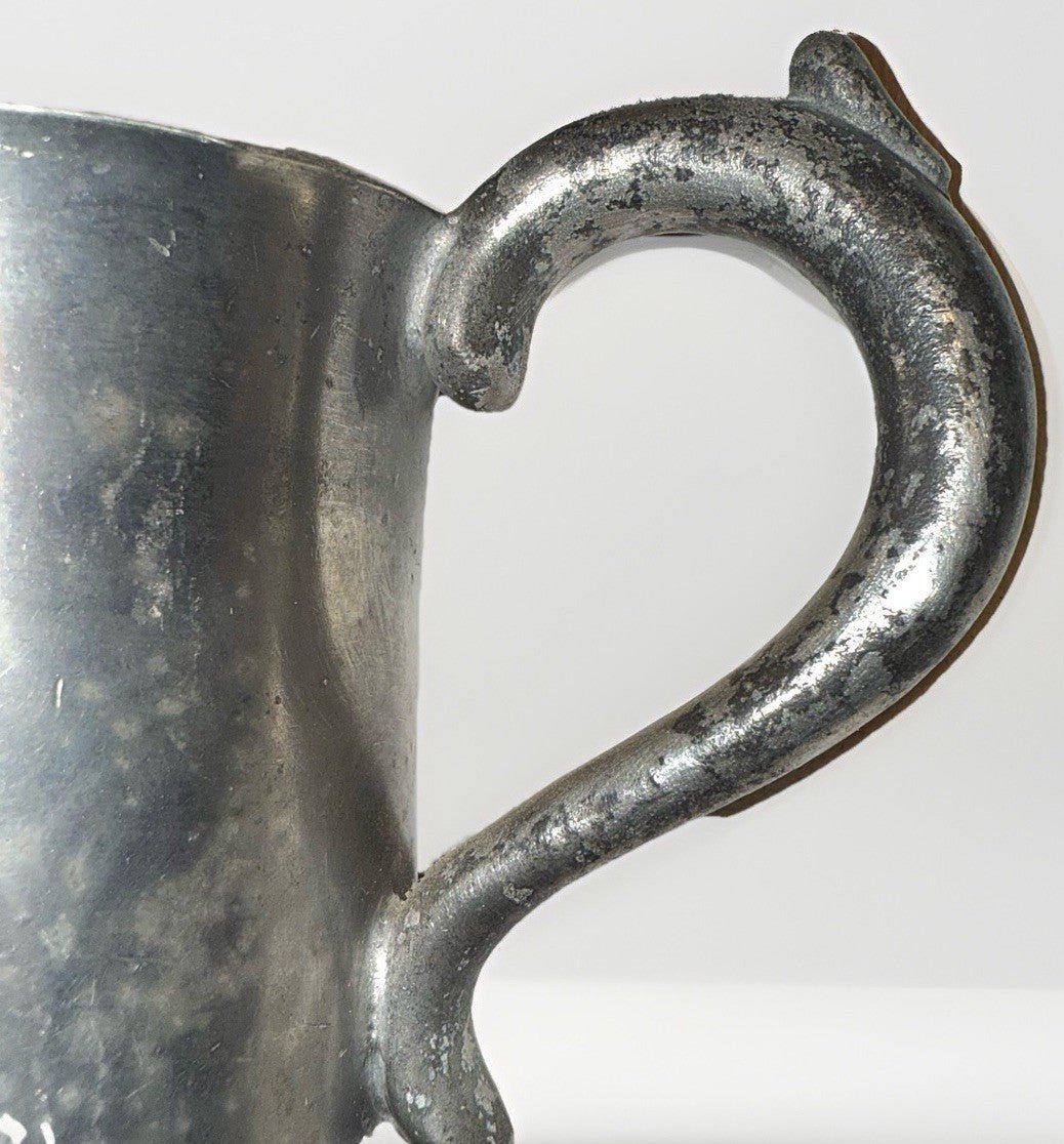 3 Antique Pewter Tumblers / Mugs - 1 w/ Touchmark Very Heavy 1 w/ Applied Handle - AntiquesEtcetera3 Antique Pewter Tumblers / Mugs - 1 w/ Touchmark Very Heavy 1 w/ Applied HandleUnbrandedAntiquesEtcetera