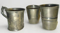 3 Antique Pewter Tumblers / Mugs - 1 w/ Touchmark Very Heavy 1 w/ Applied Handle - AntiquesEtcetera3 Antique Pewter Tumblers / Mugs - 1 w/ Touchmark Very Heavy 1 w/ Applied HandleUnbrandedAntiquesEtcetera