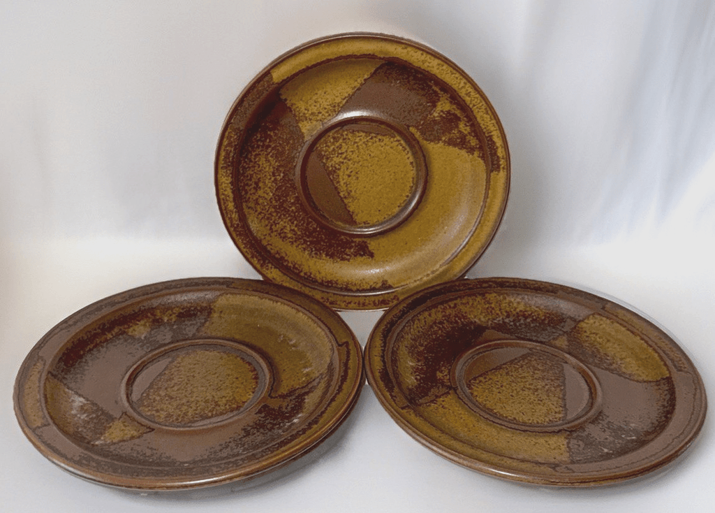 3 Iron Mountain Stoneware Saucers Nancy Lamb Patterson Roan Stoneware 6 3/8" D. - AntiquesEtcetera3 Iron Mountain Stoneware Saucers Nancy Lamb Patterson Roan Stoneware 6 3/8" D.StonewareAntiquesEtcetera