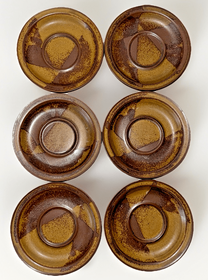 3 Iron Mountain Stoneware Saucers Nancy Lamb Patterson Roan Stoneware 6 3/8" D. - AntiquesEtcetera3 Iron Mountain Stoneware Saucers Nancy Lamb Patterson Roan Stoneware 6 3/8" D.StonewareAntiquesEtcetera