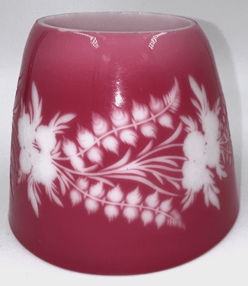 3 Lovely Antique LOETZ Glass Pink Cut to White Lamp Shades - Etched "Patent" - AntiquesEtcetera3 Lovely Antique LOETZ Glass Pink Cut to White Lamp Shades - Etched "Patent"Antique LightingAntiquesEtceteraAntiquesEtcetera