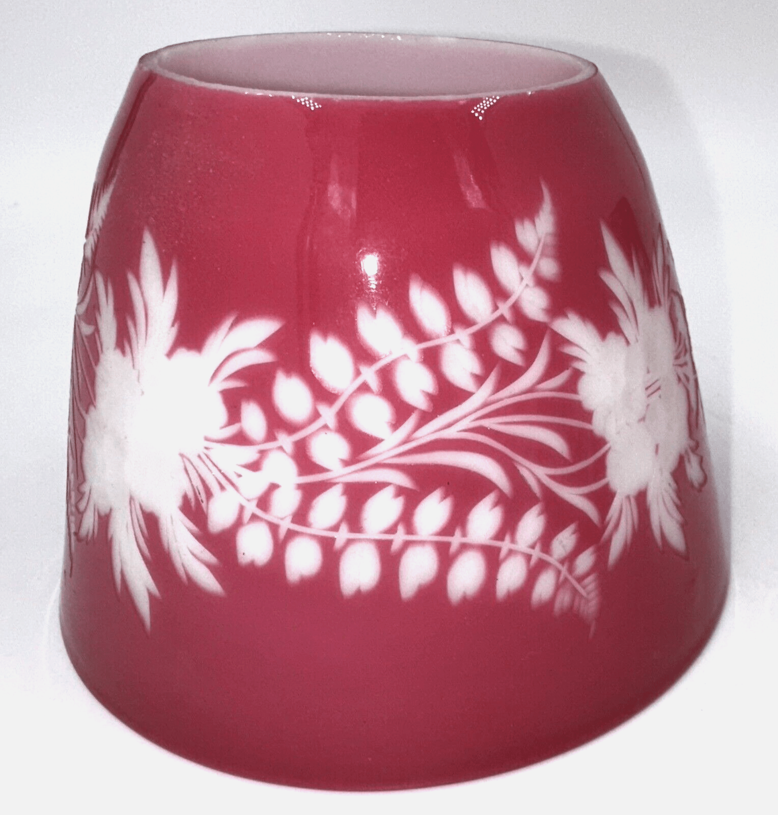3 Lovely Antique LOETZ Glass Pink Cut to White Lamp Shades - Etched "Patent" - AntiquesEtcetera3 Lovely Antique LOETZ Glass Pink Cut to White Lamp Shades - Etched "Patent"Antique LightingAntiquesEtceteraAntiquesEtcetera