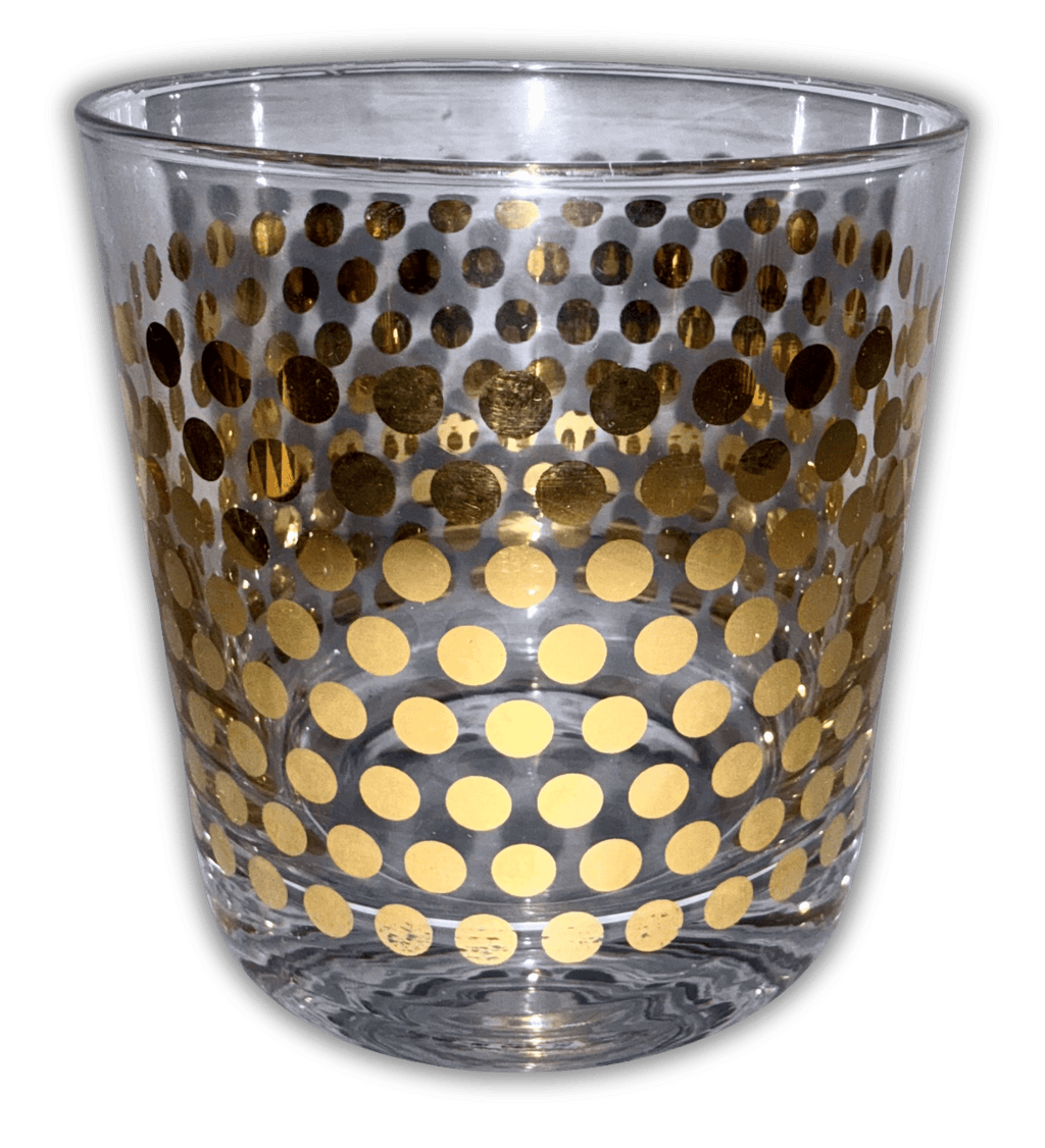 3 MCM Elegant Glass Tumblers with Geometric Gold Trim - AntiquesEtcetera3 MCM Elegant Glass Tumblers with Geometric Gold TrimElegant GlassAntiquesEtceteraAntiquesEtcetera