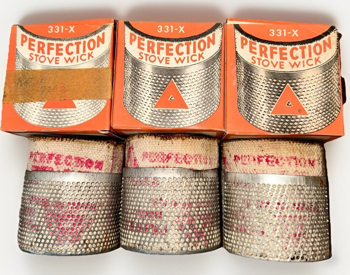 3 Perfection Kerosene Stove Wicks 331 - X Fast Inner Flow 3 - Ply Wick Original Box - AntiquesEtcetera3 Perfection Kerosene Stove Wicks 331 - X Fast Inner Flow 3 - Ply Wick Original BoxAntique LightingAntiquesEtceteraAntiquesEtcetera