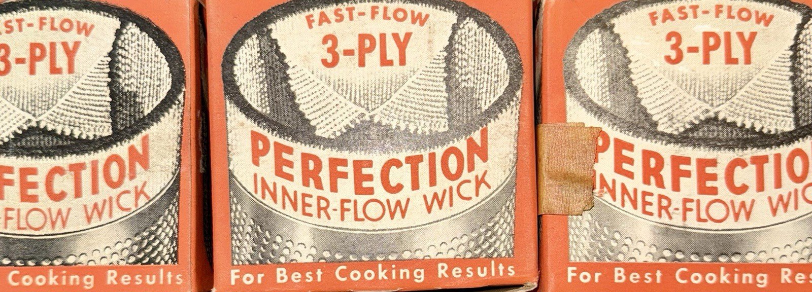 3 Perfection Kerosene Stove Wicks 331 - X Fast Inner Flow 3 - Ply Wick Original Box - AntiquesEtcetera3 Perfection Kerosene Stove Wicks 331 - X Fast Inner Flow 3 - Ply Wick Original BoxAntique LightingAntiquesEtceteraAntiquesEtcetera