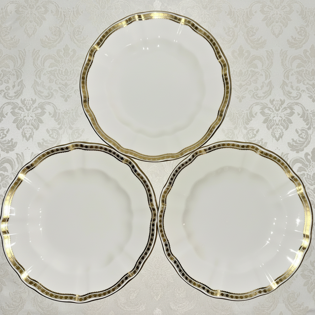 3 Royal Crown Derby Carlton Gold Salad Plates 8 1/2" Diameter Lovely Set - AntiquesEtcetera3 Royal Crown Derby Carlton Gold Salad Plates 8 1/2" Diameter Lovely SetElegant / Collectible DinnerwareAntiquesEtceteraAntiquesEtcetera