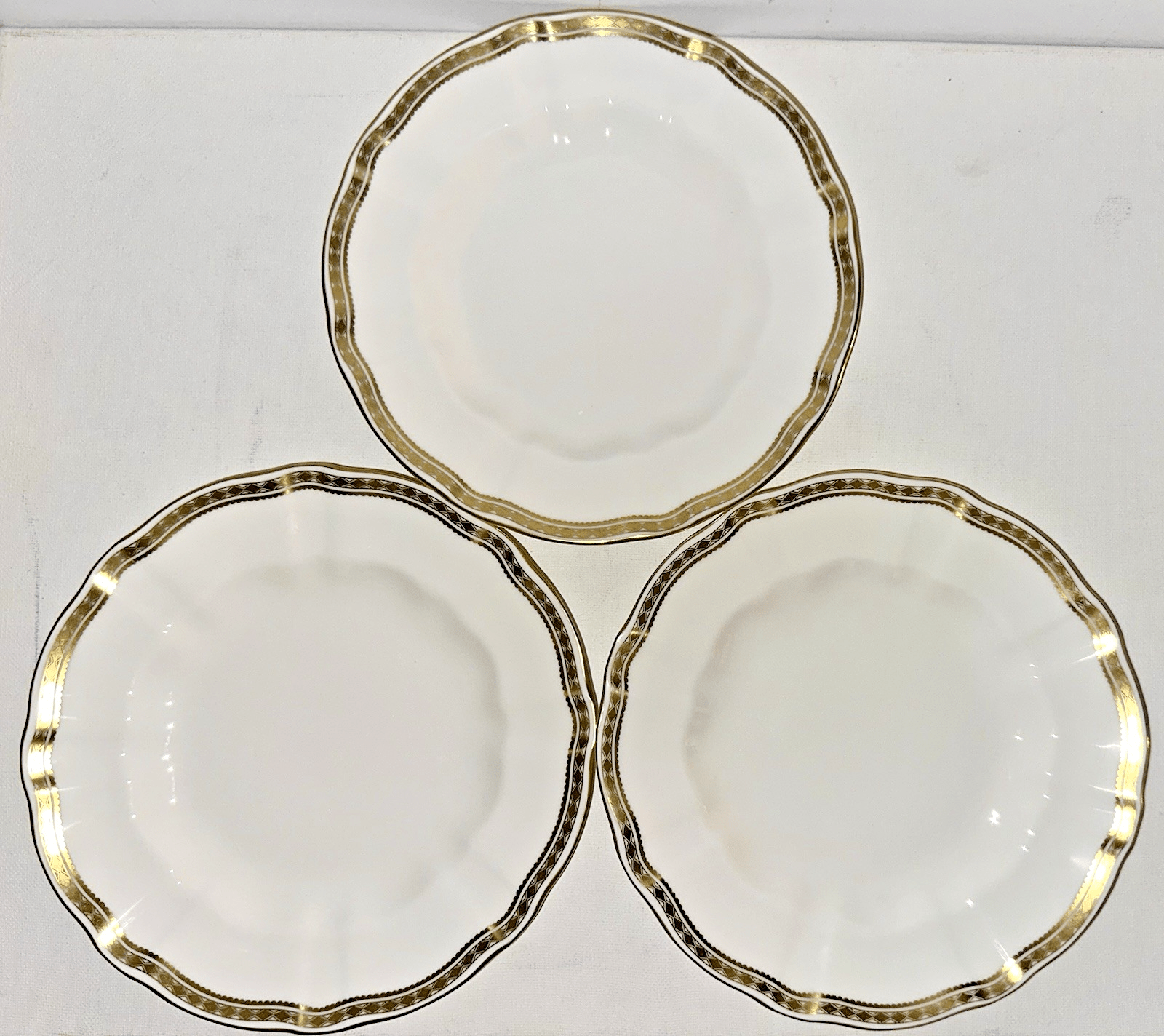 3 Royal Crown Derby Carlton Gold Salad Plates 8 1/2" Diameter Lovely Set - AntiquesEtcetera3 Royal Crown Derby Carlton Gold Salad Plates 8 1/2" Diameter Lovely SetElegant / Collectible DinnerwareAntiquesEtceteraAntiquesEtcetera