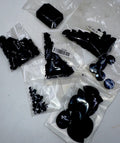 300+ Jet Black Glass Beads for Jewelry Making Includes a Large Faceted Cabochon - AntiquesEtcetera300+ Jet Black Glass Beads for Jewelry Making Includes a Large Faceted CabochonUnbrandedAntiquesEtcetera