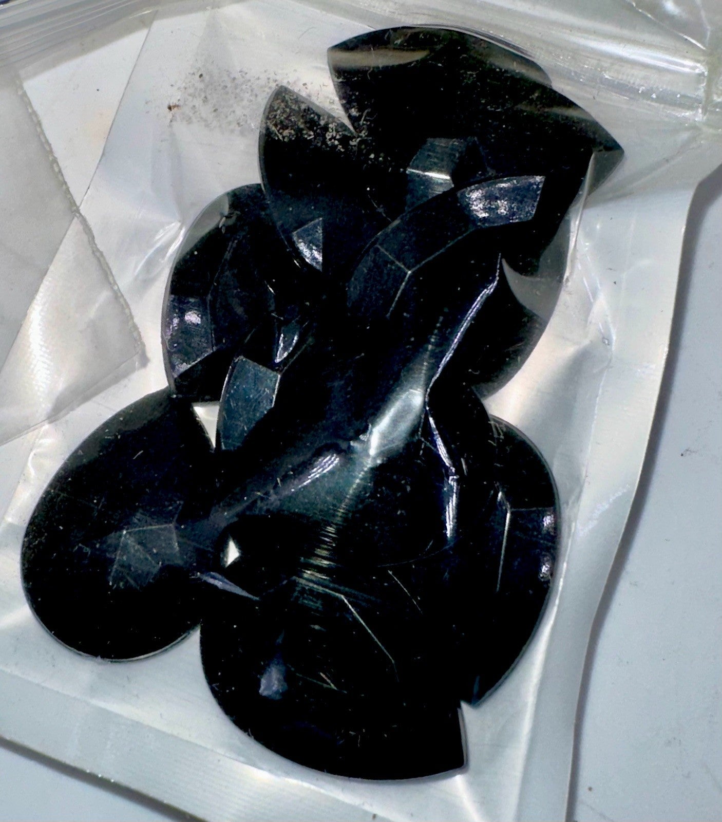 300+ Jet Black Glass Beads for Jewelry Making Includes a Large Faceted Cabochon - AntiquesEtcetera300+ Jet Black Glass Beads for Jewelry Making Includes a Large Faceted CabochonUnbrandedAntiquesEtcetera