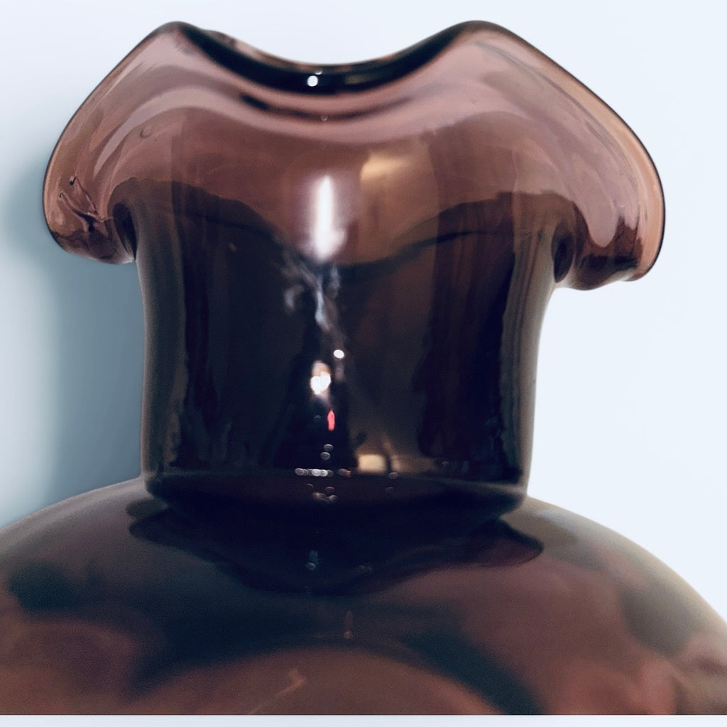 Clevenger Brothers Reverse Coin Dot Amethyst Glass Vase South Jersey Mold Blown
