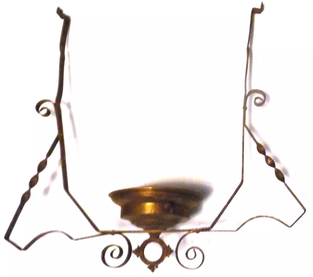 4 Brass Kerosene Oil Hanging Lamp Frames Art Deco Nouveau Antique - AntiquesEtcetera4 Brass Kerosene Oil Hanging Lamp Frames Art Deco Nouveau AntiqueUnbrandedAntiquesEtcetera