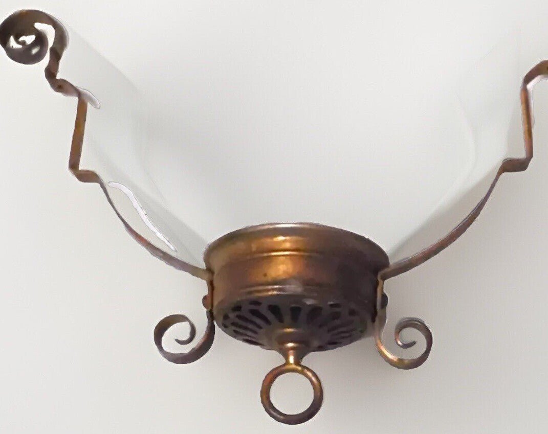 4 Brass Kerosene Oil Hanging Lamp Frames Art Deco Nouveau Antique - AntiquesEtcetera4 Brass Kerosene Oil Hanging Lamp Frames Art Deco Nouveau AntiqueUnbrandedAntiquesEtcetera