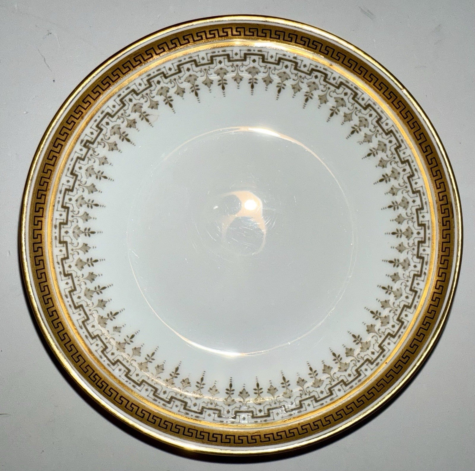 4 Royal Cauldon H8713 Porcelain Fruit Dessert Bowls Gold Rim Greek Key 5 1/2" D. - AntiquesEtcetera4 Royal Cauldon H8713 Porcelain Fruit Dessert Bowls Gold Rim Greek Key 5 1/2" D.Elegant / Collectible DinnerwareAntiquesEtceteraAntiquesEtcetera