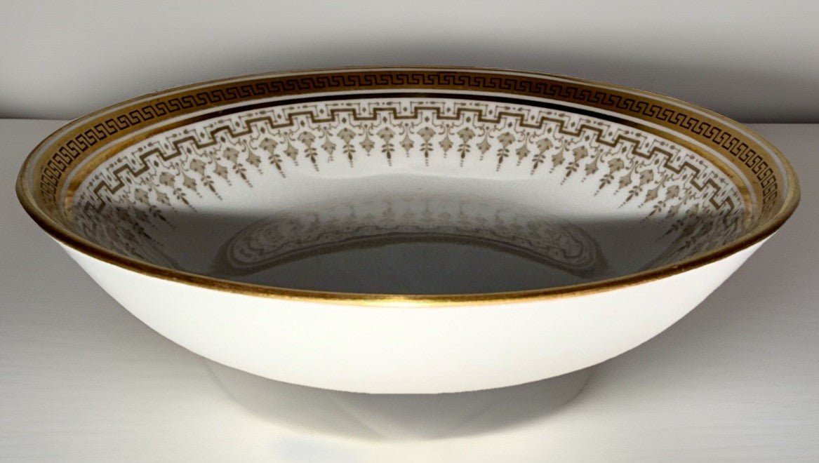 4 Royal Cauldon H8713 Porcelain Fruit Dessert Bowls Gold Rim Greek Key 5 1/2" D. - AntiquesEtcetera4 Royal Cauldon H8713 Porcelain Fruit Dessert Bowls Gold Rim Greek Key 5 1/2" D.Elegant / Collectible DinnerwareAntiquesEtceteraAntiquesEtcetera