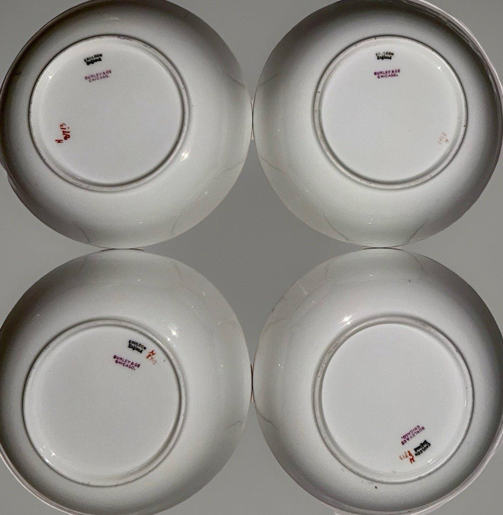 4 Royal Cauldon H8713 Porcelain Fruit Dessert Bowls Gold Rim Greek Key 5 1/2" D. - AntiquesEtcetera4 Royal Cauldon H8713 Porcelain Fruit Dessert Bowls Gold Rim Greek Key 5 1/2" D.Elegant / Collectible DinnerwareAntiquesEtceteraAntiquesEtcetera