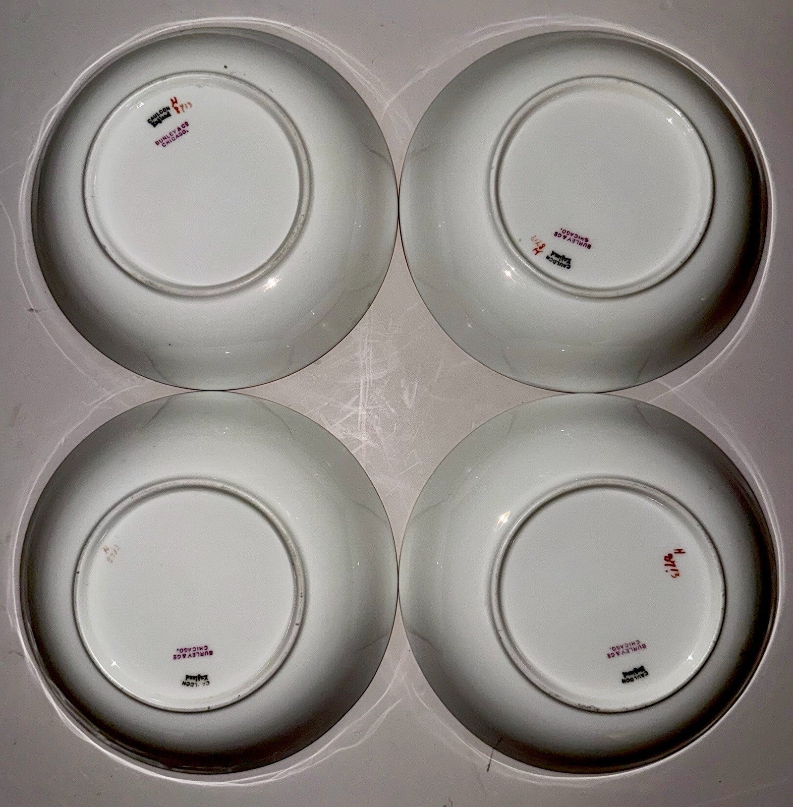 4 Royal Cauldon H8713 Porcelain Fruit Dessert Bowls Gold Rim Greek Key 5 1/2" D. - AntiquesEtcetera4 Royal Cauldon H8713 Porcelain Fruit Dessert Bowls Gold Rim Greek Key 5 1/2" D.Elegant / Collectible DinnerwareAntiquesEtceteraAntiquesEtcetera