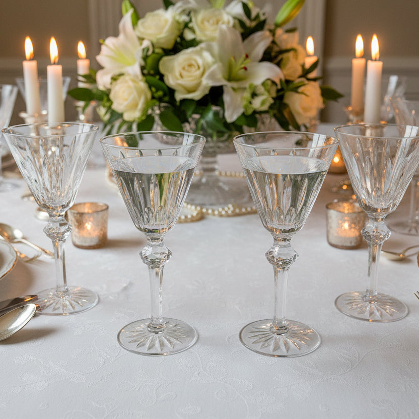4 Shandon Waterford Cut Crystal Water Goblets 6 7/8" Hand Blown Set of Four - AntiquesEtcetera4 Shandon Waterford Cut Crystal Water Goblets 6 7/8" Hand Blown Set of FourElegant GlassAntiquesEtceteraAntiquesEtcetera