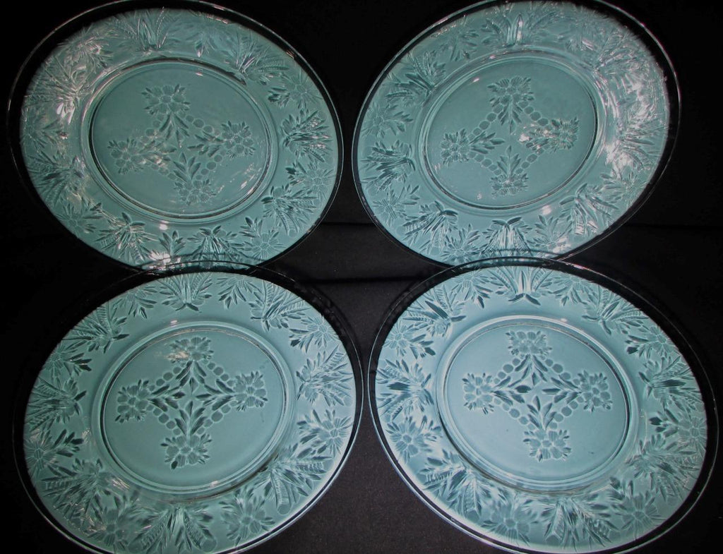 4 Thomas Webb Stourbridge Salad Plates Dainty Rock Cut Floral Motif Antique - AntiquesEtcetera4 Thomas Webb Stourbridge Salad Plates Dainty Rock Cut Floral Motif AntiqueThomas Webb & SonsAntiquesEtcetera