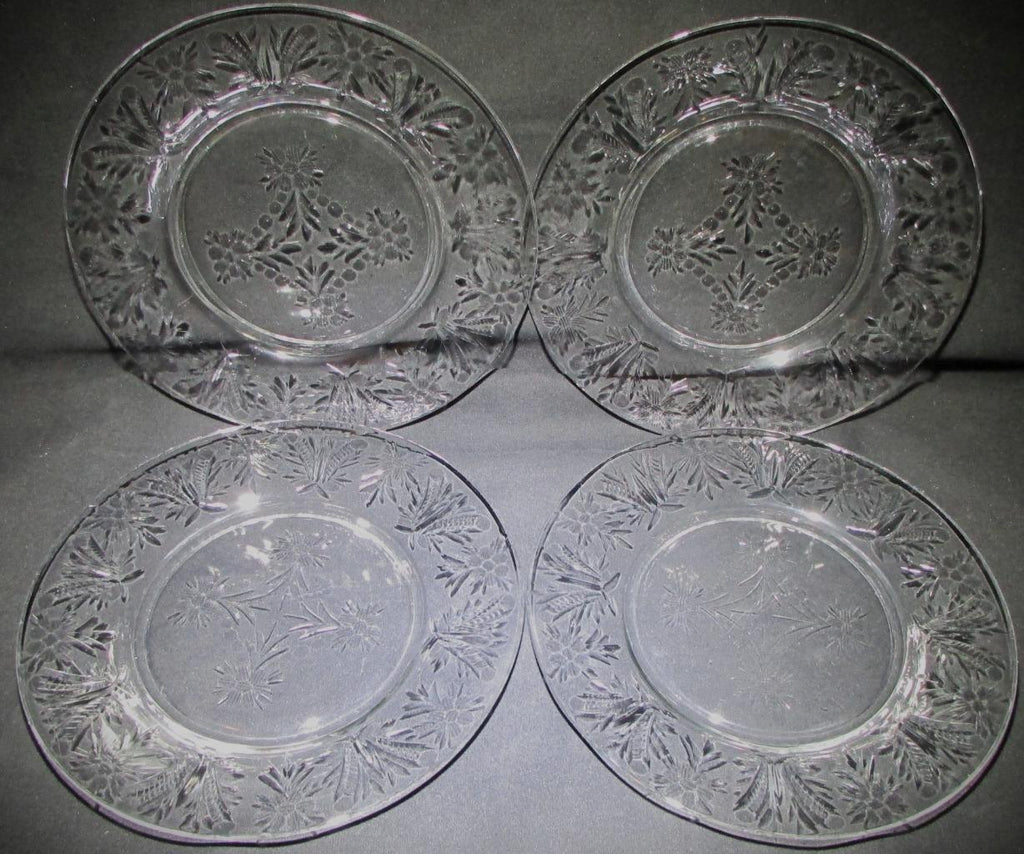 4 Thomas Webb Stourbridge Salad Plates Dainty Rock Cut Floral Motif Antique - AntiquesEtcetera4 Thomas Webb Stourbridge Salad Plates Dainty Rock Cut Floral Motif AntiqueThomas Webb & SonsAntiquesEtcetera