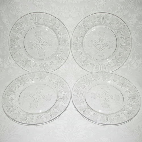4 Thomas Webb Stourbridge Salad Plates Dainty Rock Cut Floral Motif Antique - AntiquesEtcetera4 Thomas Webb Stourbridge Salad Plates Dainty Rock Cut Floral Motif AntiqueThomas Webb & SonsAntiquesEtcetera