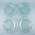 4 Thomas Webb Stourbridge Salad Plates Dainty Rock Cut Floral Motif AntiqueAntiquesEtcetera